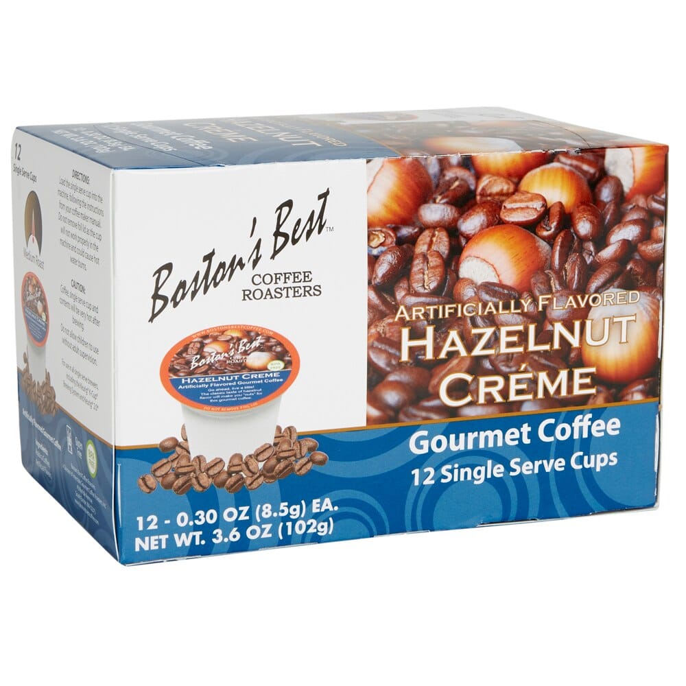 Boston's Best Medium Roast Hazelnut Creme Flavored Gourmet Coffee Cups, 12 Count