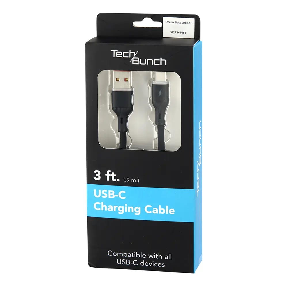 Tech Bunch USB-C Charging Cable, 3'
