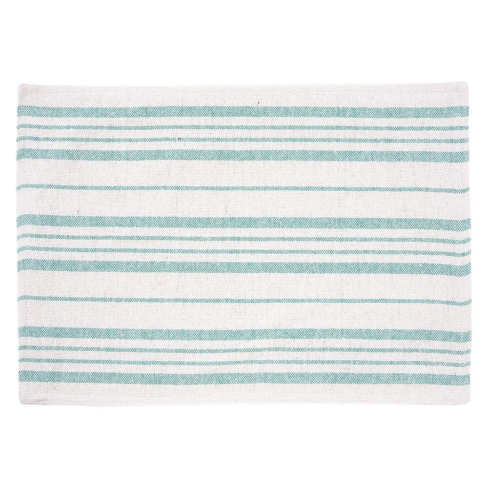 Cotton Farmhouse Striped Placemat, 13"x19"