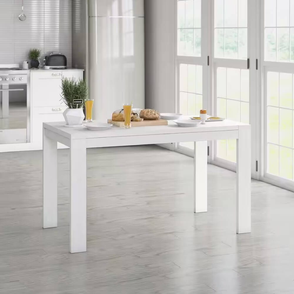 Twin Star Home Rectangular 52" Dining Room Table, Eureka White