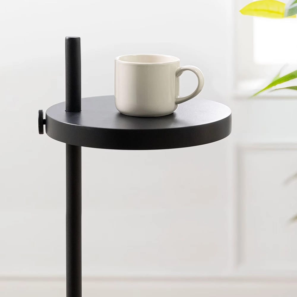 Zinus Isaac Sling Chair with Ottoman and Drink Table, White