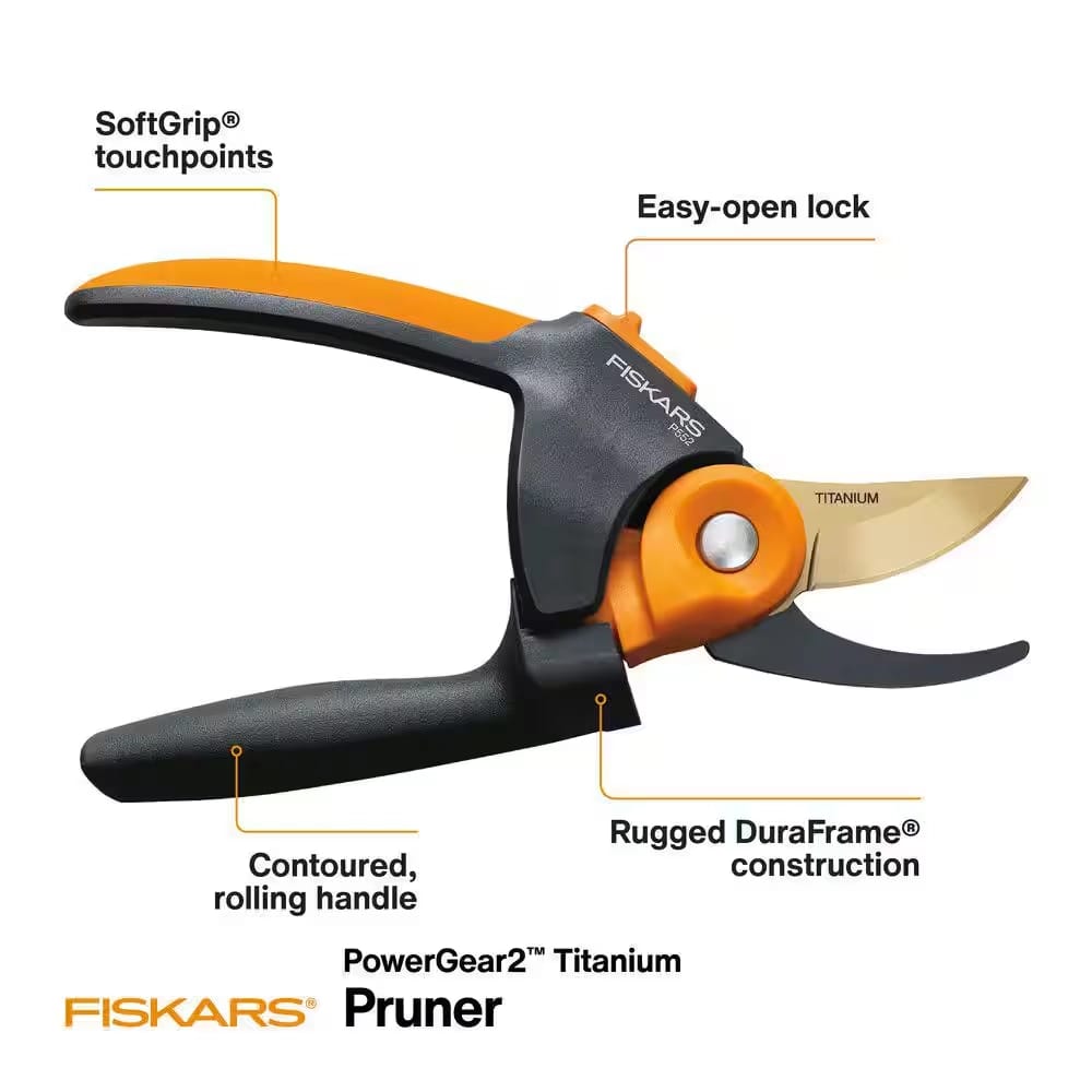 Fiskars 8.8" PowerGear2 Pruning Shears with SoftGrip Handles