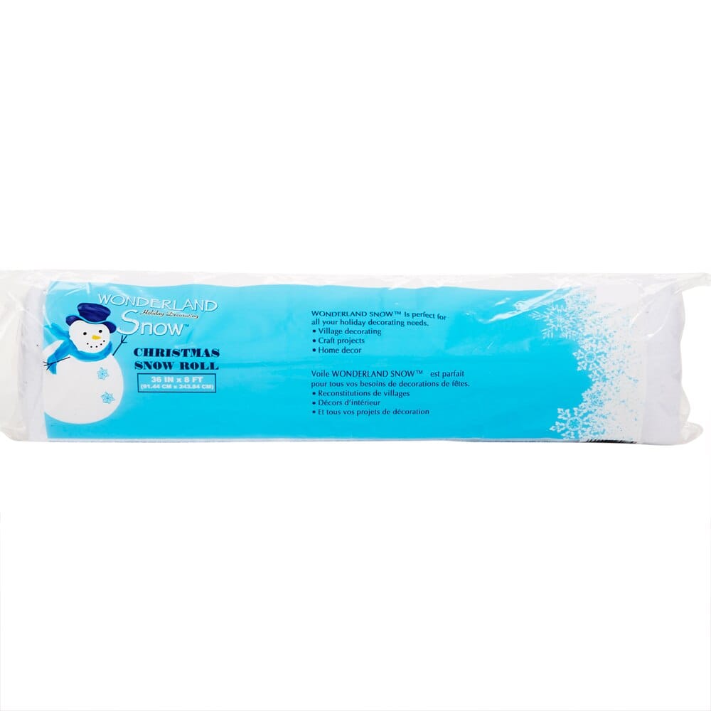 Wonderland Holiday Decorating Christmas Snow Roll, 8'