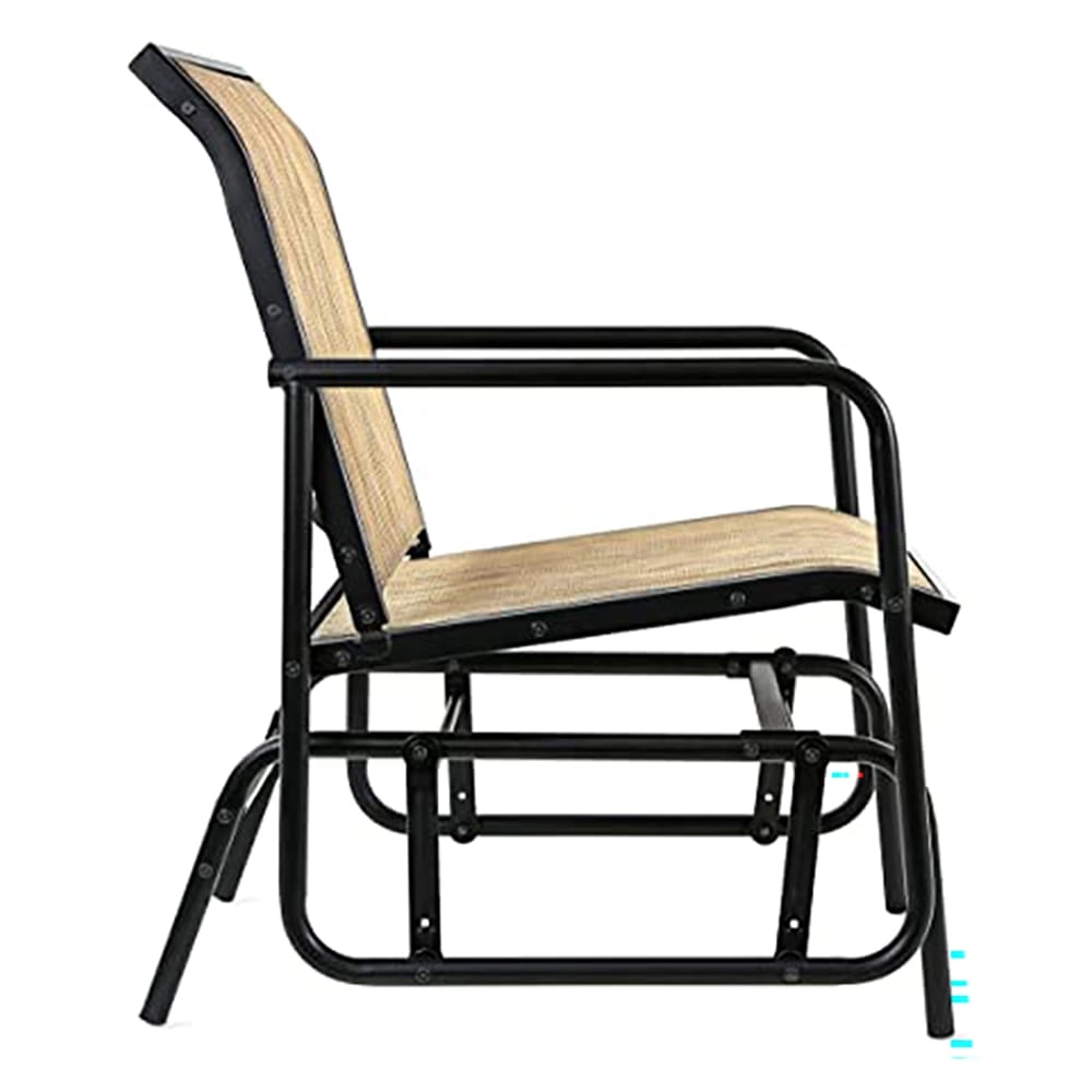 Outdoor Patio Sling Glider Chair, Brown