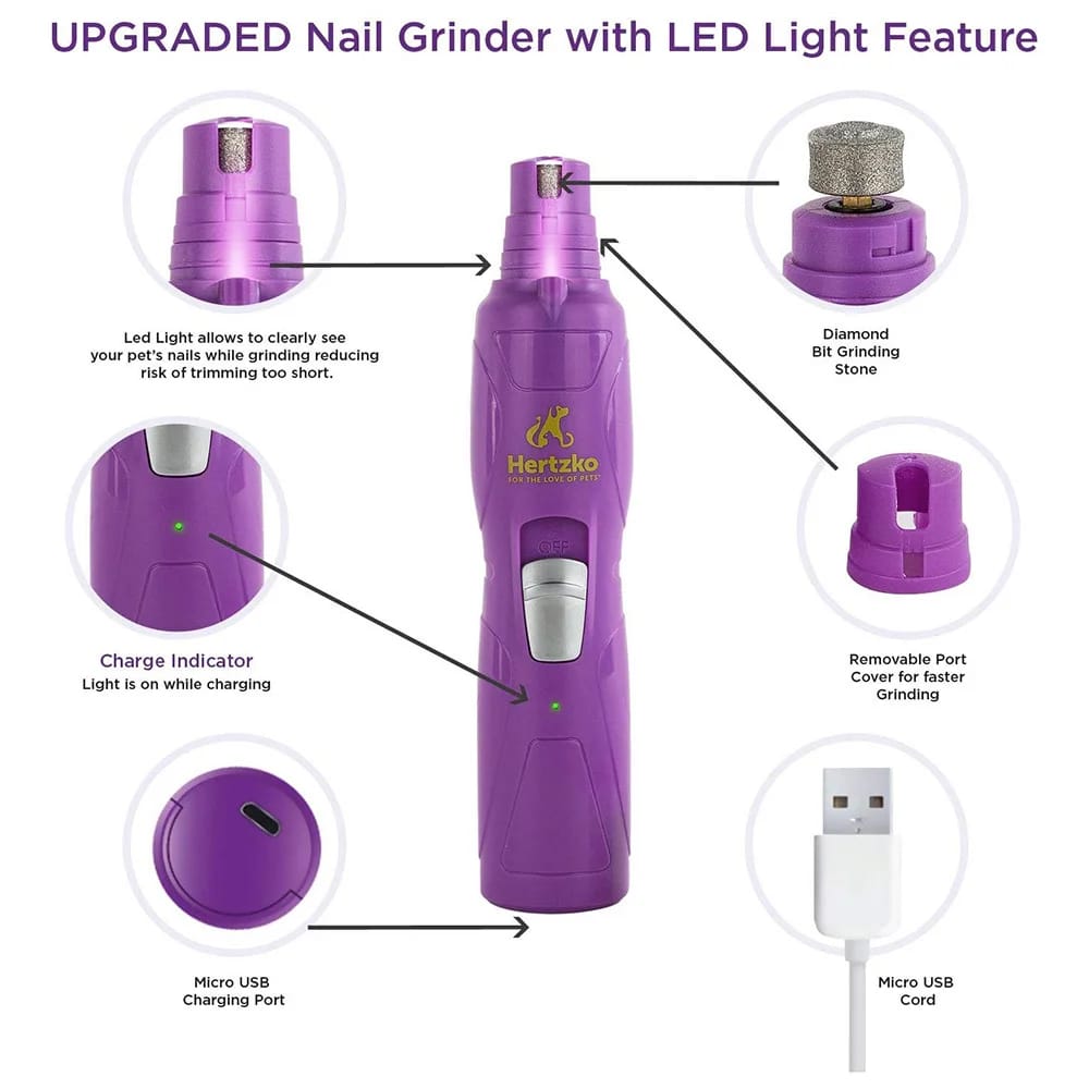 Hertzko Electric Pet Nail Grinder, Purple