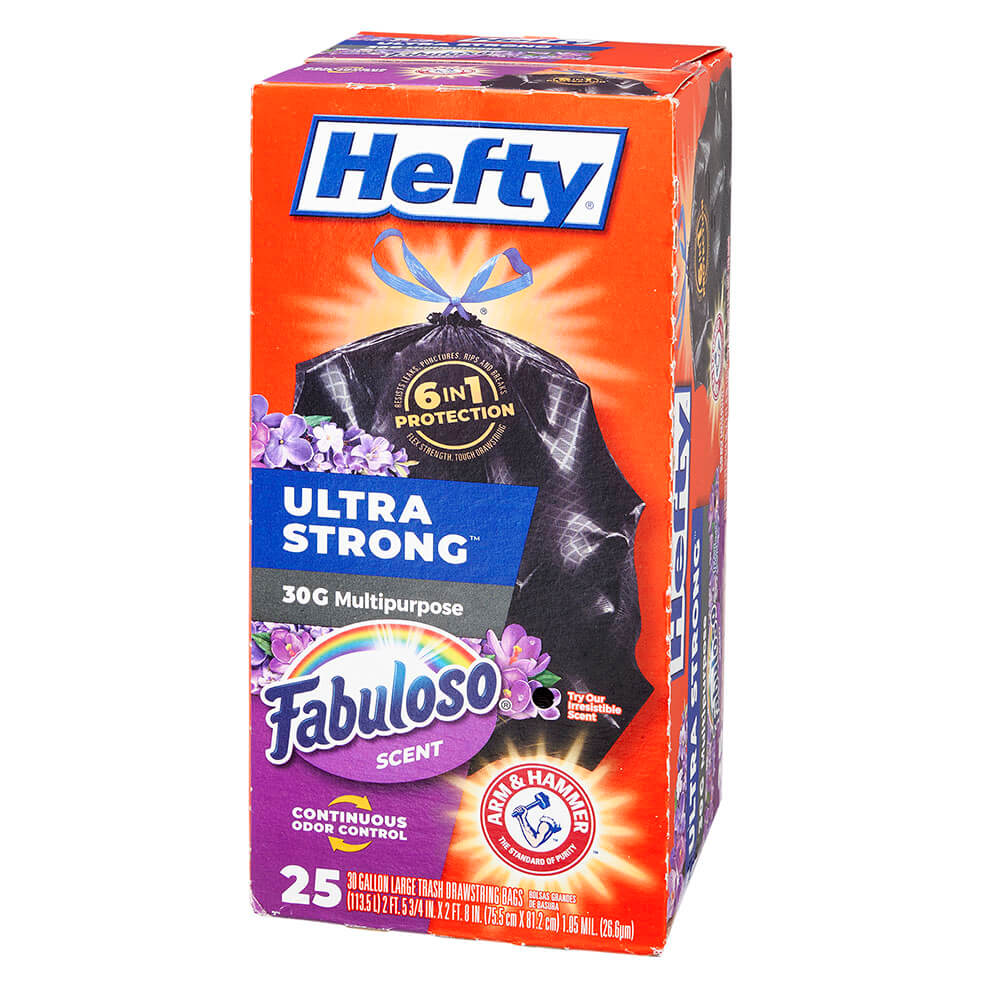 Hefty Ultra Strong Multipurpose Fabuloso 30 Gallon Trash Bags, 25 Count