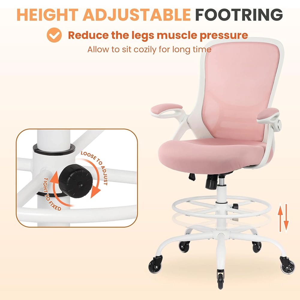 HYLONE Adjustable Ergonomic Office Chair, Pink