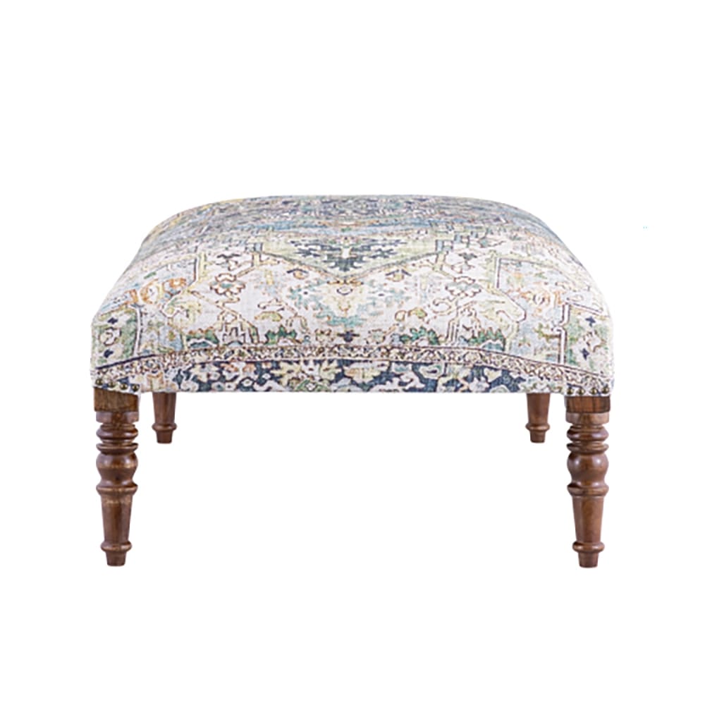 Albany Living Patterned Upholstered Bench, Green/Ivory