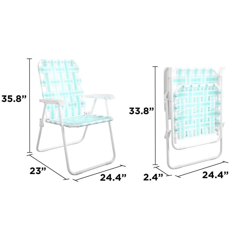 Novogratz Steel Folding Chairs, Aqua, 2 Pack