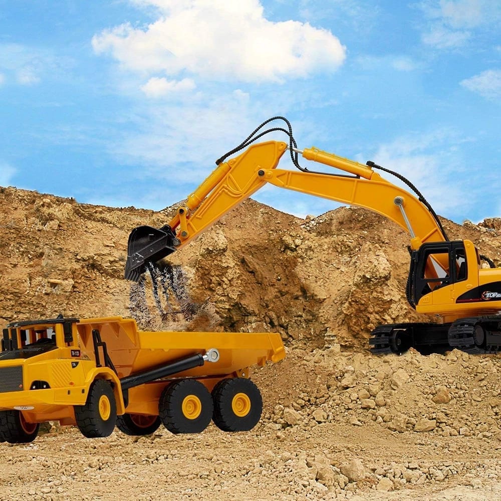 Top Race Excavator and Dump Truck Set