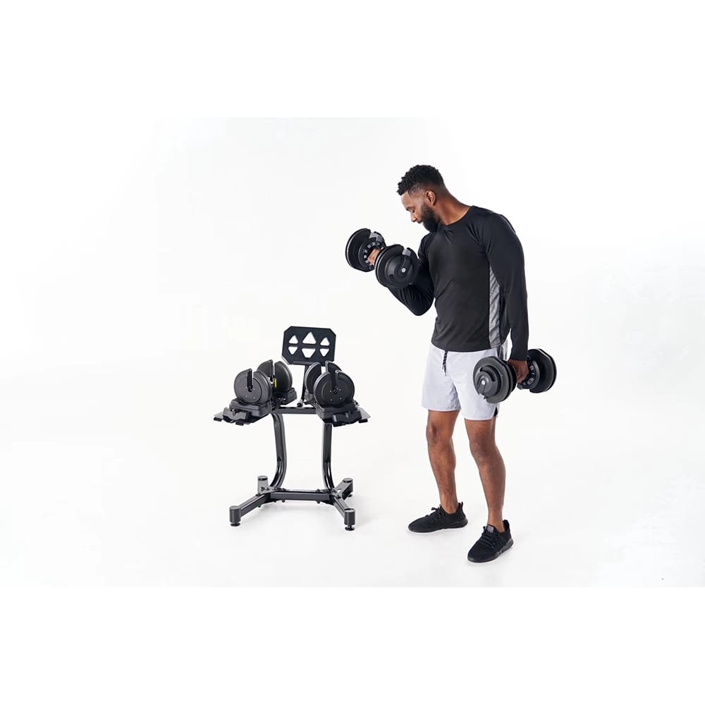 Echelon Adjustable Dumbbells Set with Stand, 7-52.5 lbs