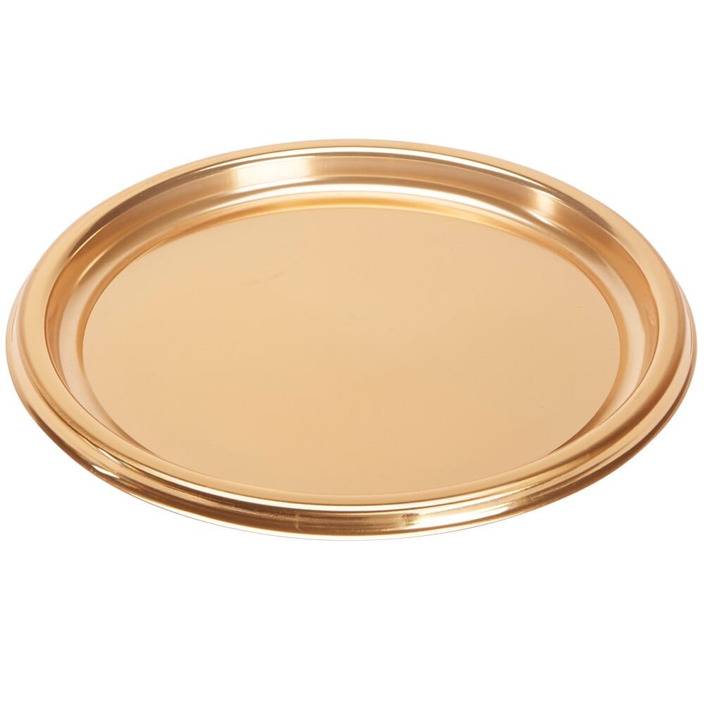 Gold Round Plastic Serving Plate, 12"