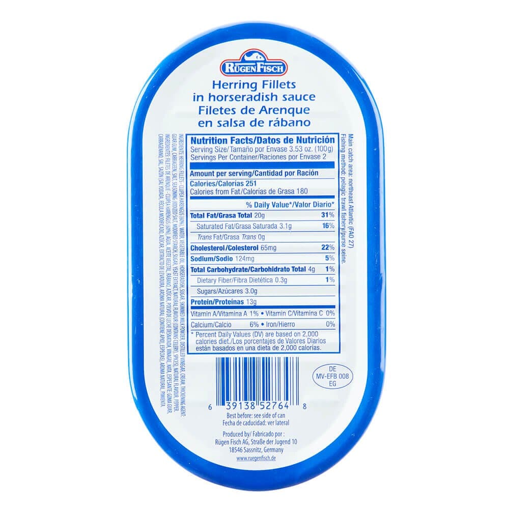 Rugen Fisch Herring Fillets in Horseradish Sauce, 7.05 oz
