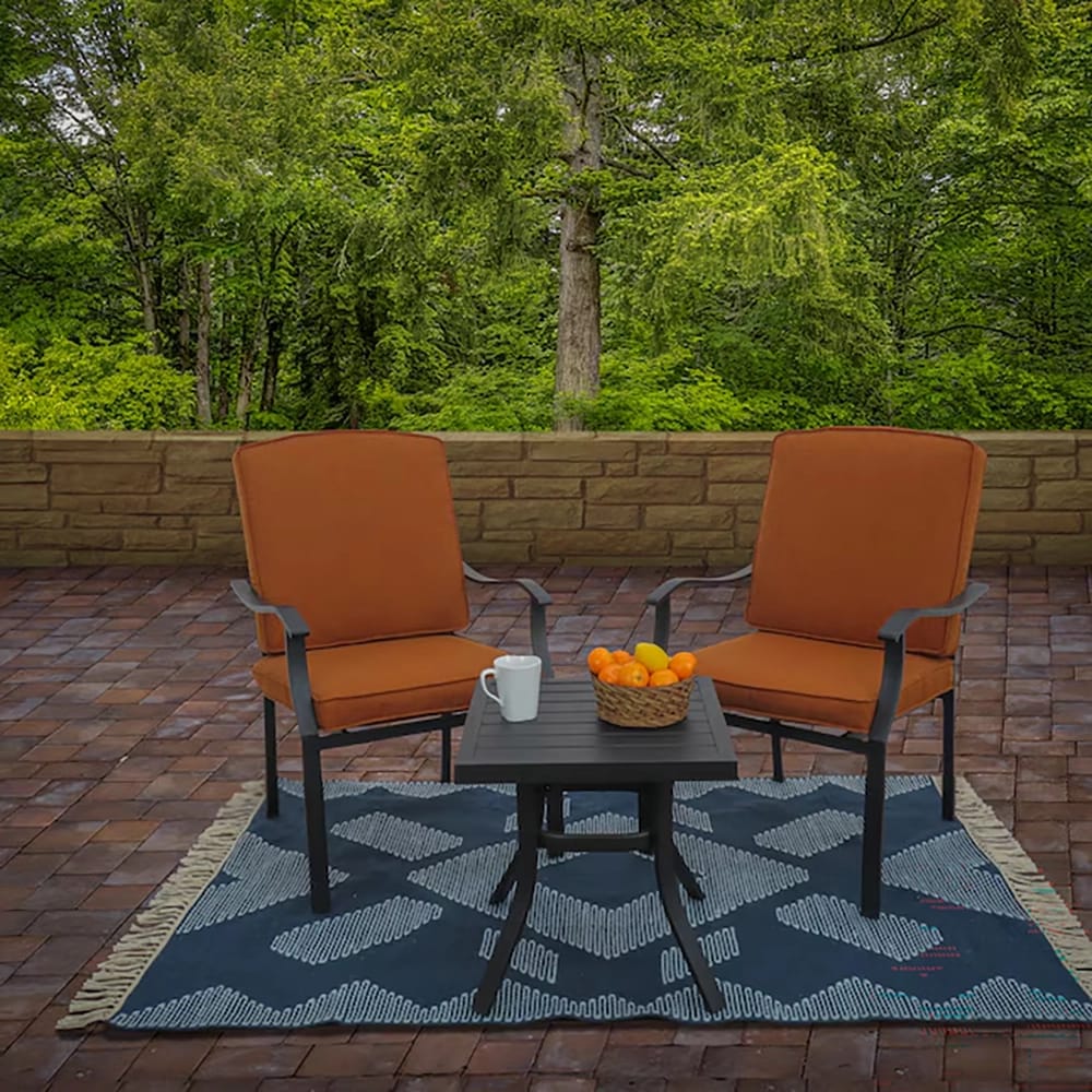 Hand Woven Polyester Indoor/Outdoor Rug, Indigo, 5' x 7'