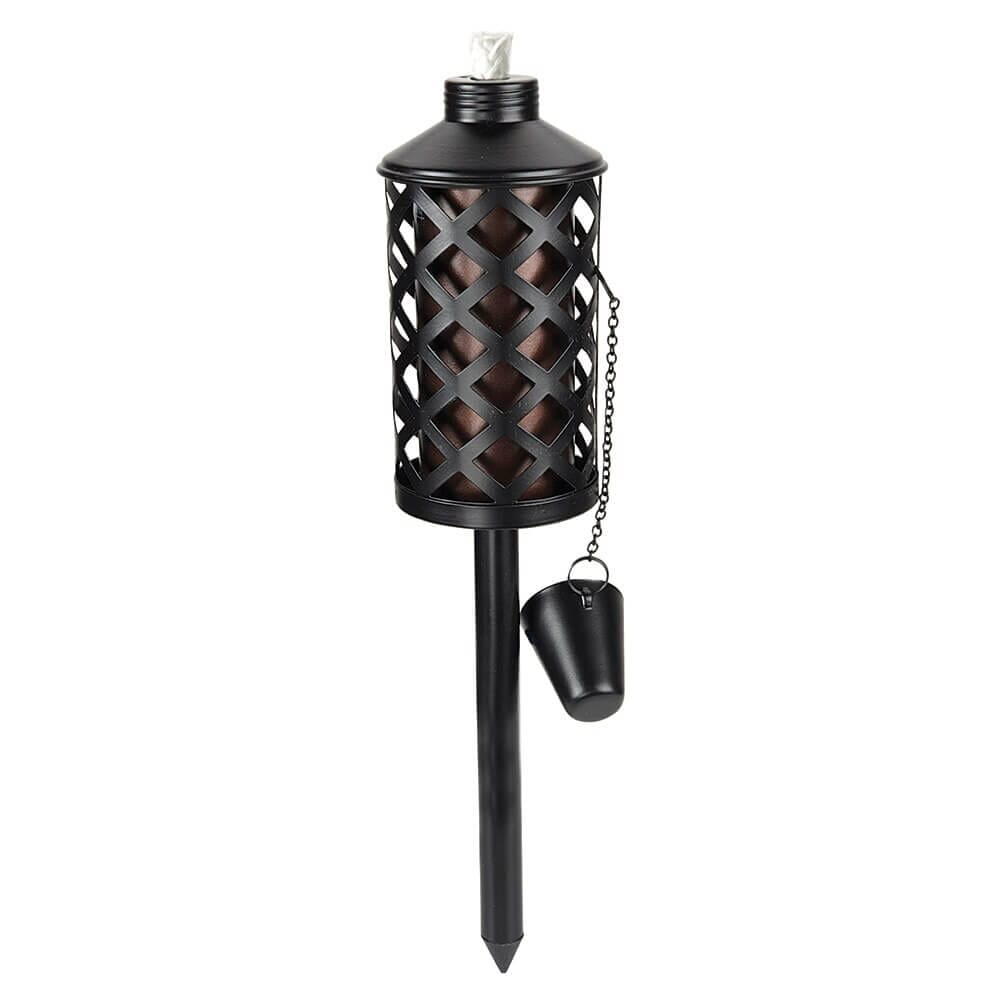 60" Metal Garden Torch, Basket Weave