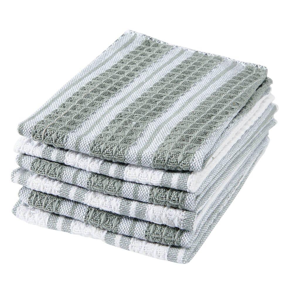 Home Concepts Striped Cotton Dish Cloths, 6 Count