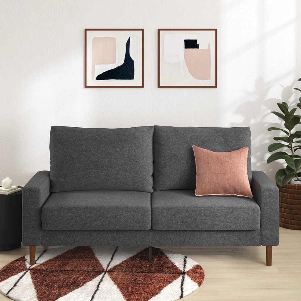 Zinus Colton Upholstered Sofa, Dark Gray