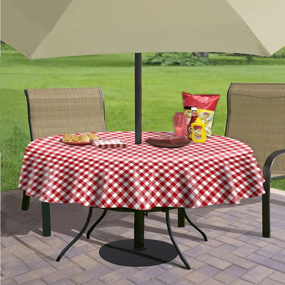 Everyday Zipper Vinyl Tablecloth with Flannel Backing