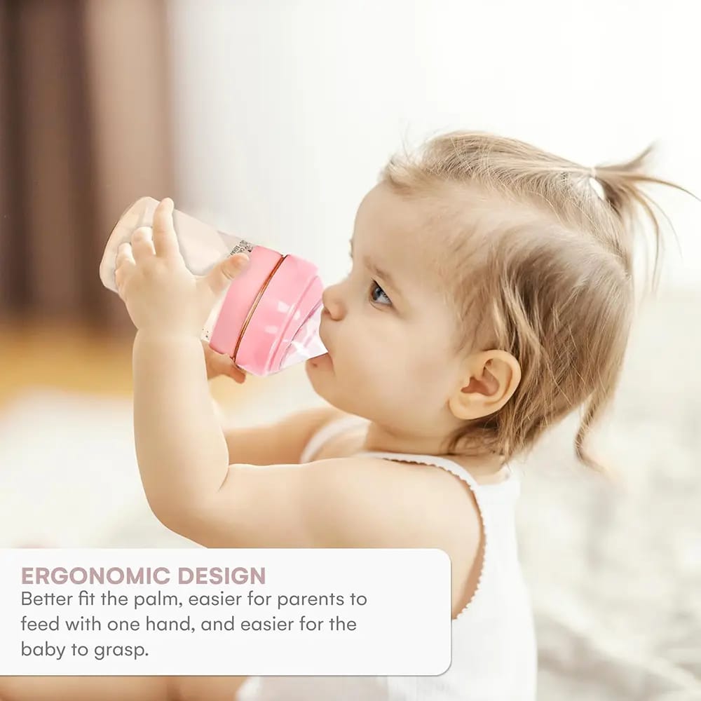 Childlike Behavior Anti-Colic Baby Bottles Set, Pink