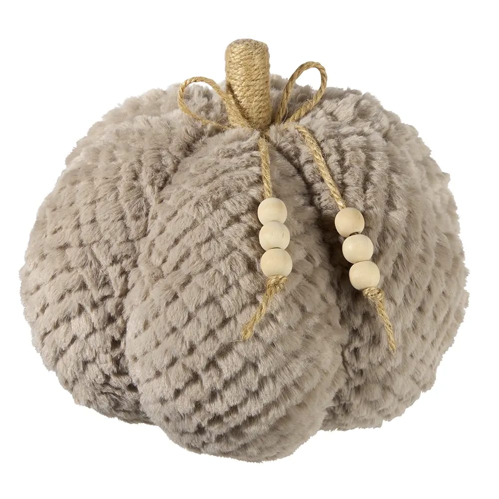 Plush Pumpkin with Beads, 8"