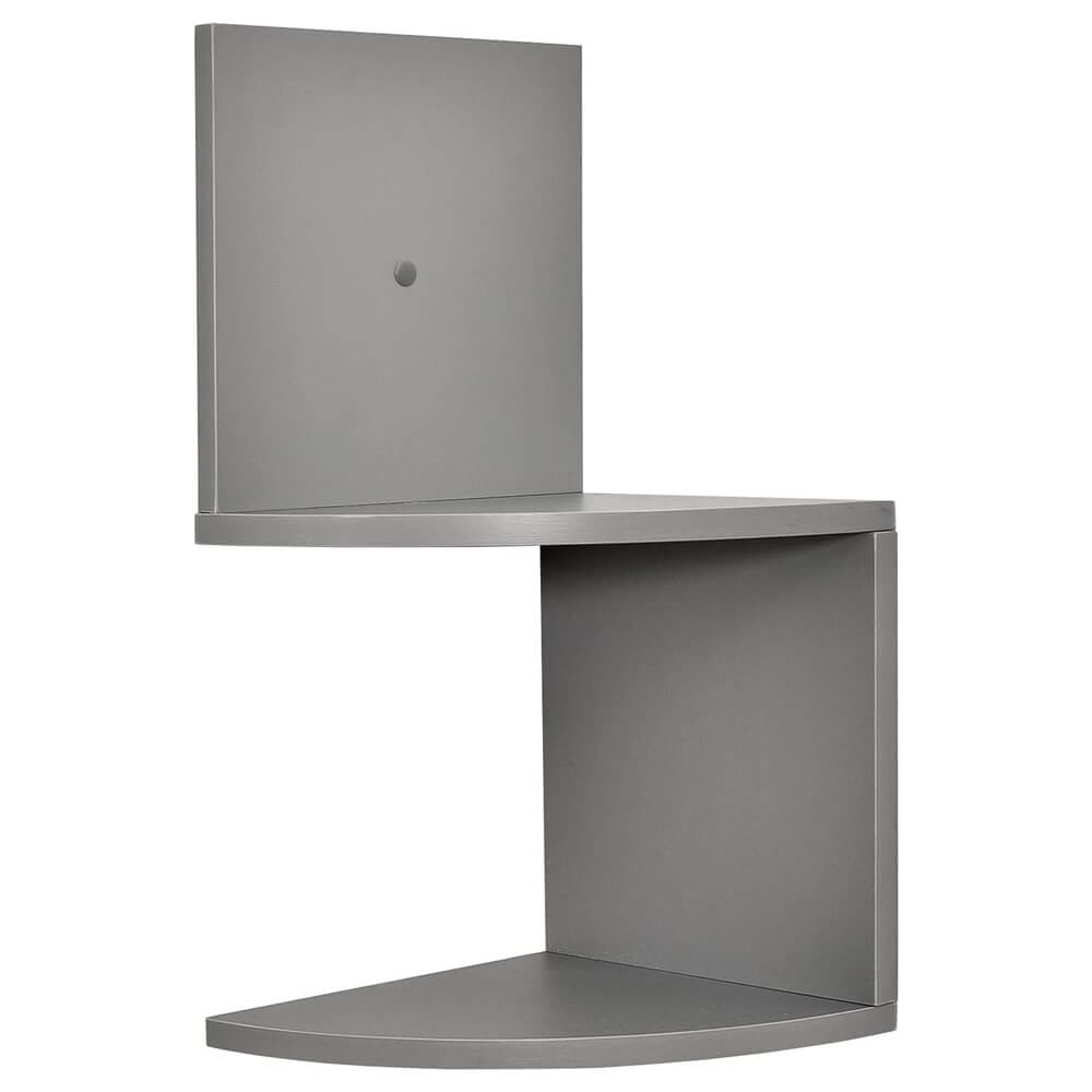 Greenco Modern 2-Tier Wall-Mounted Corner Shelves, Gray