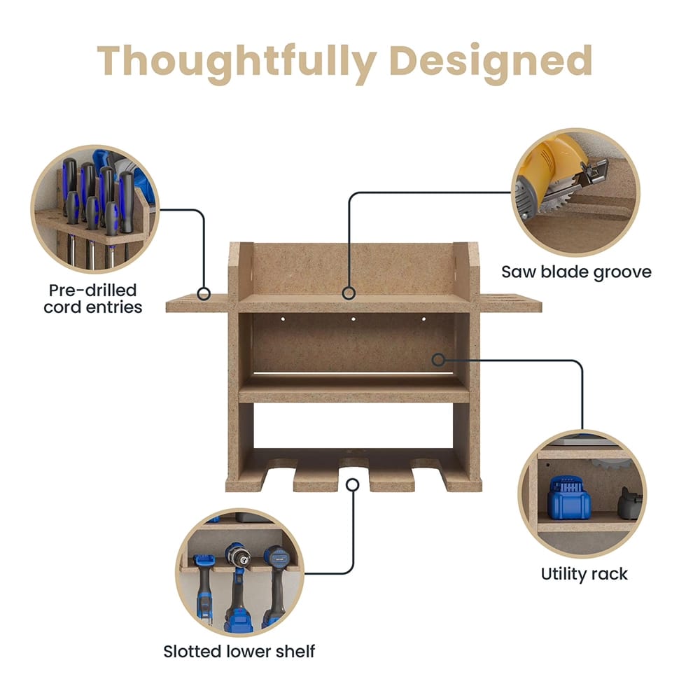 Systembuild Evolution Hanging Wall Mount Tool Organizer, Raw Board