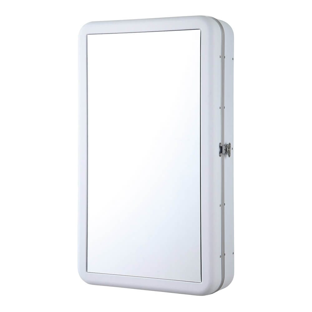 Abington Lane Godding Wall-Mounted Jewelry Armoire with Mirror, White