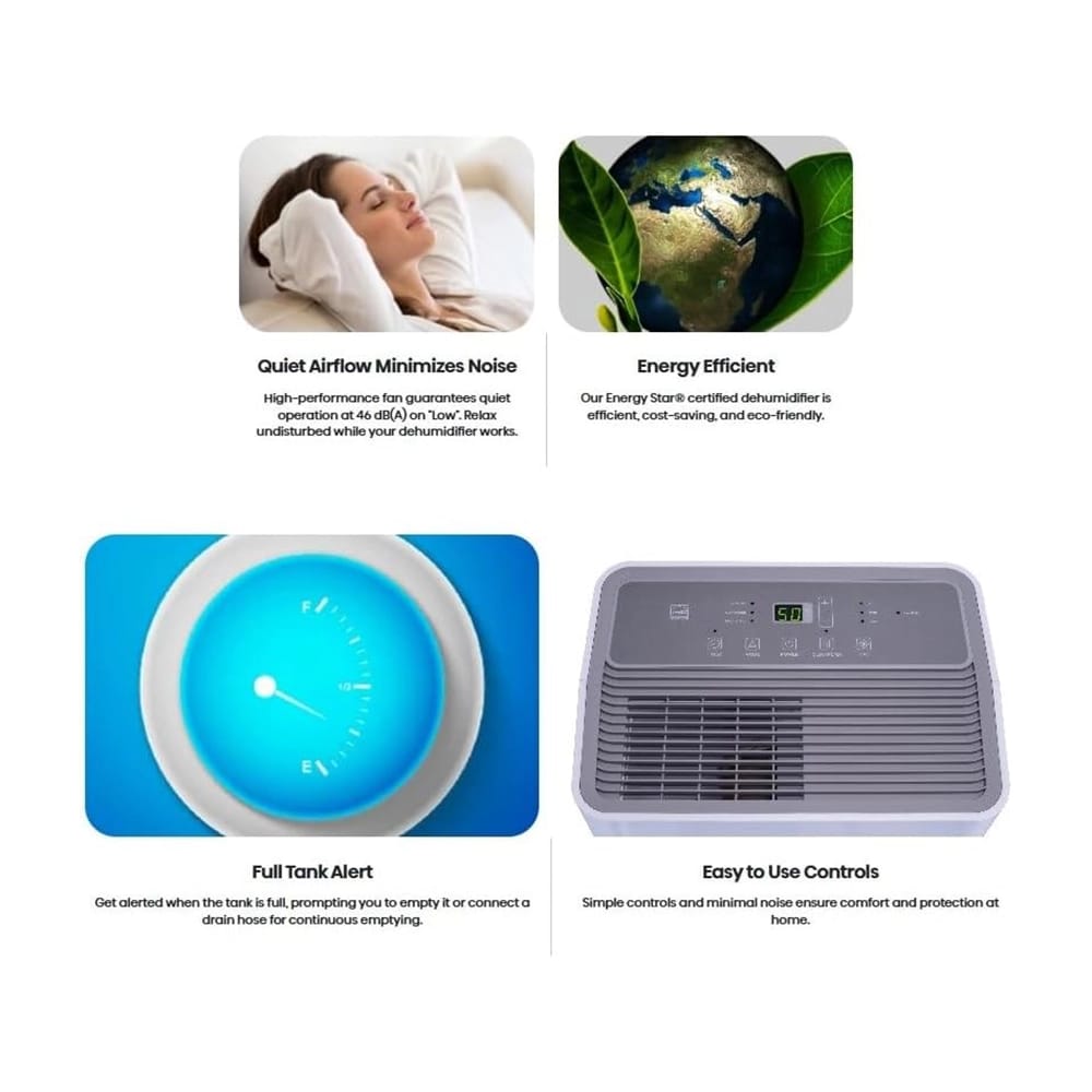 Hisense 50-Pint Capacity 3-Speed Dehumidifier, White (Factory Refurbished)