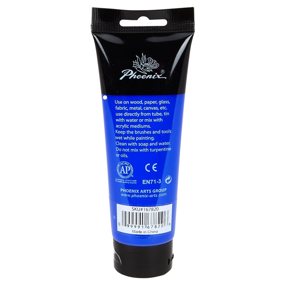 Phoenix Artist's Acrylic Paint, Ultramarine Blue, 120 ml
