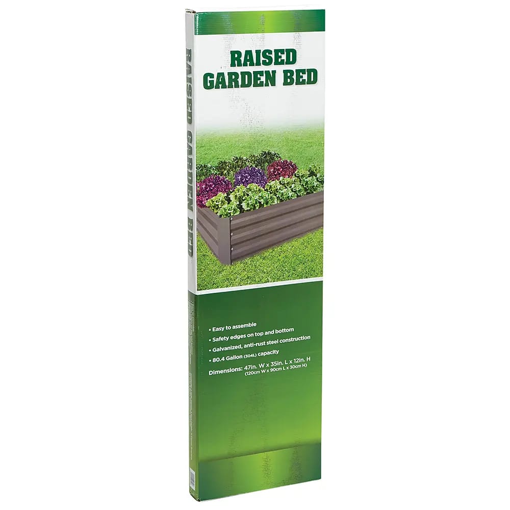 Galvanized Raised Garden Bed, 47" x 35" x 12"