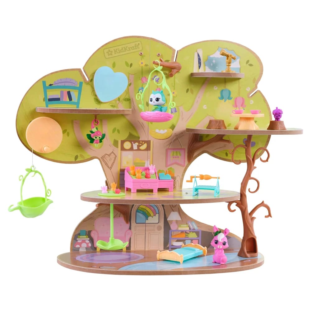 KidKraft Lil' Green World Wooden Market Treehouse Play Set