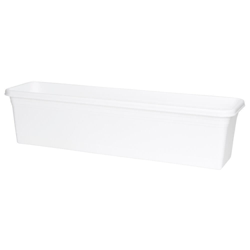 RUGG White Window Box Planter with Saucer, 30"