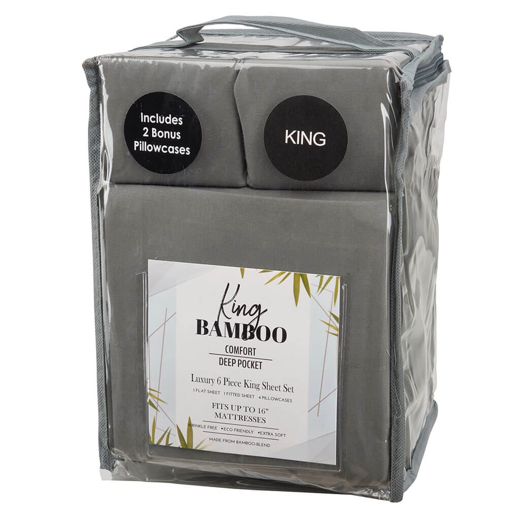 Luxury Bamboo King Sheet Set, 6 Piece