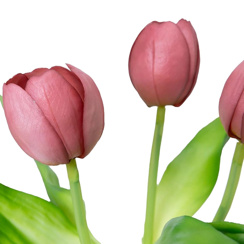Vintage Home 12" Tulips in Boho Vase, Pink, 3 Pack