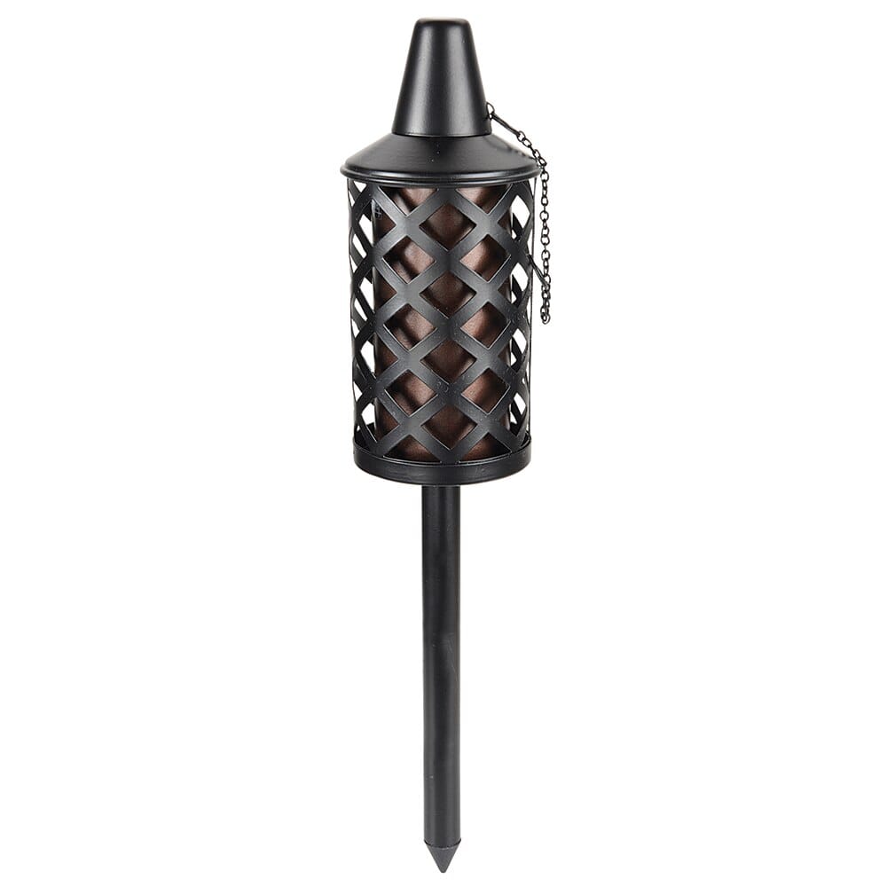 60" Metal Garden Torch, Basket Weave