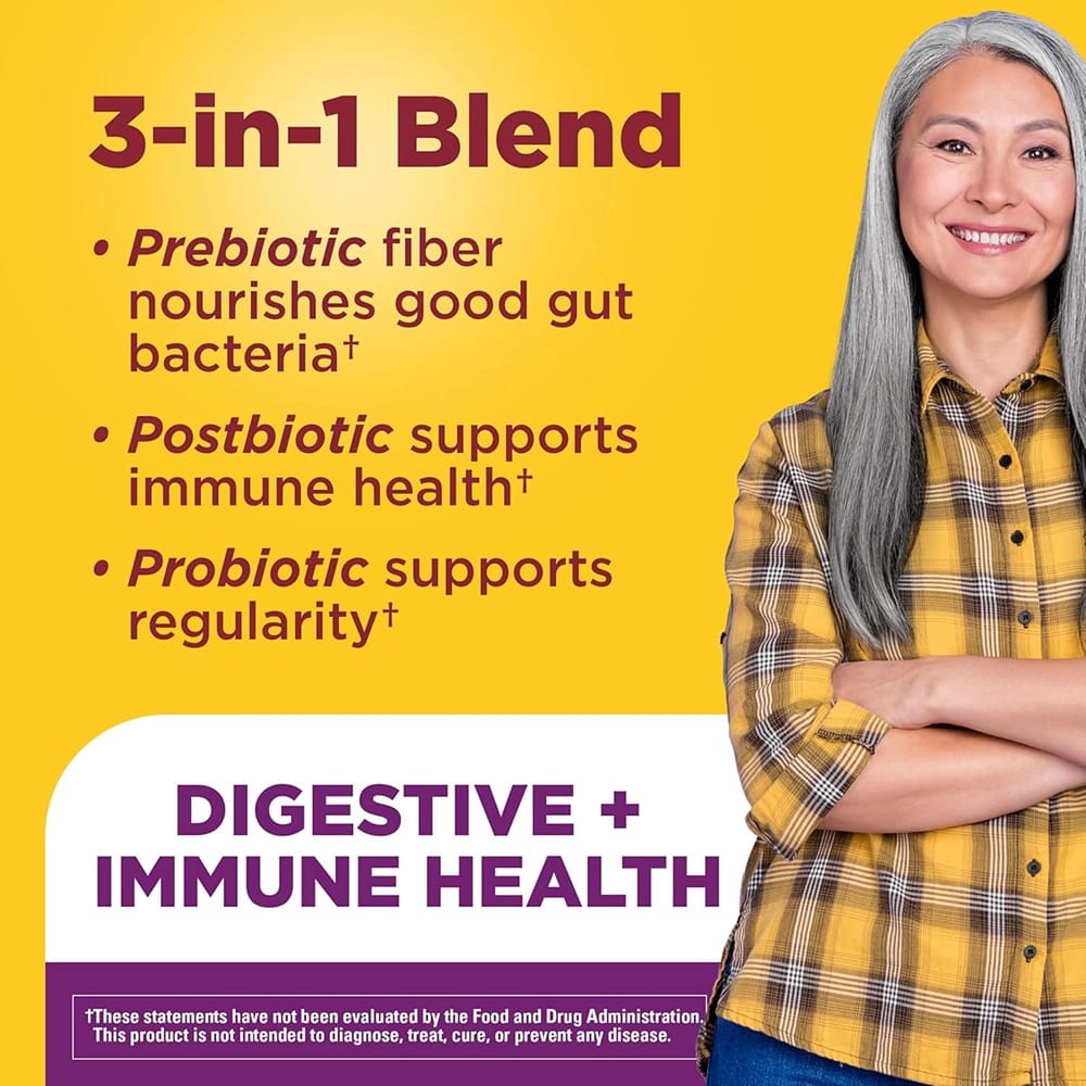 Nature Made Triple-Action Biotics, Prebiotic Fiber Gummies, 100 ct