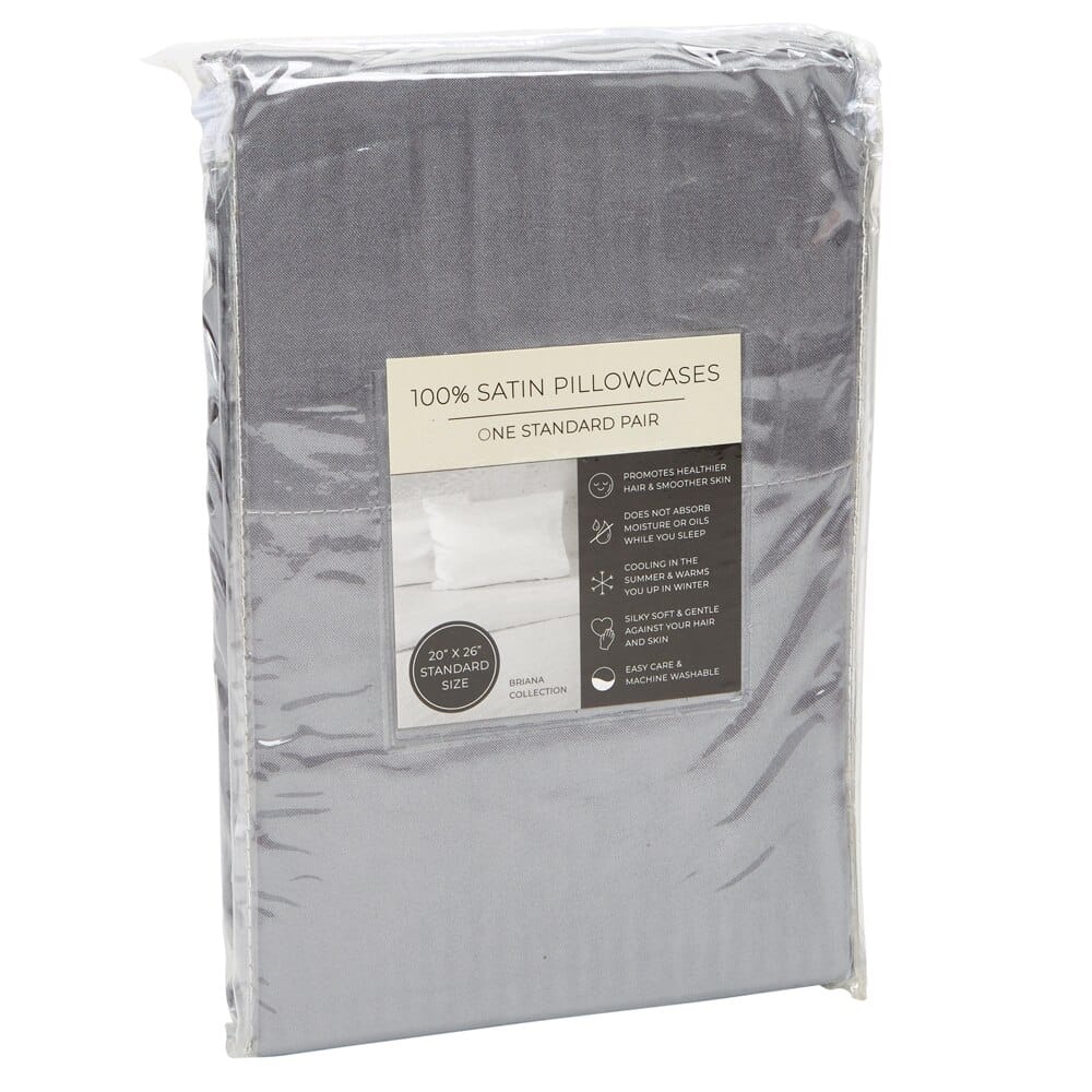 Satin Standard Size Pillowcases, 2-pack