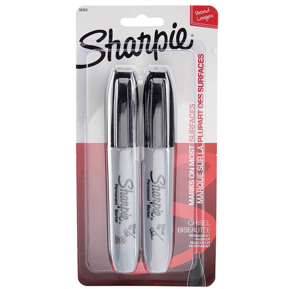 Sharpie Chisel Permanent Marker, 2 Count