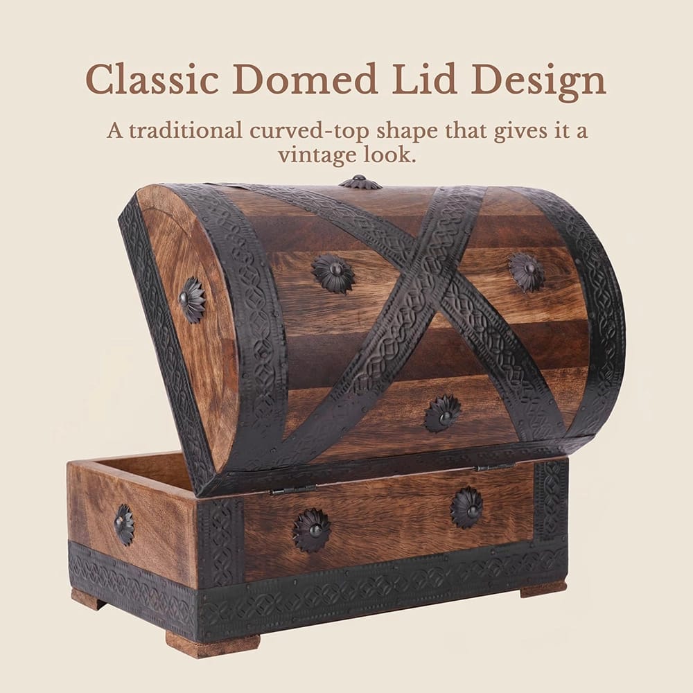 Brynnberg Wooden Pirate Treasure Chest, Brown