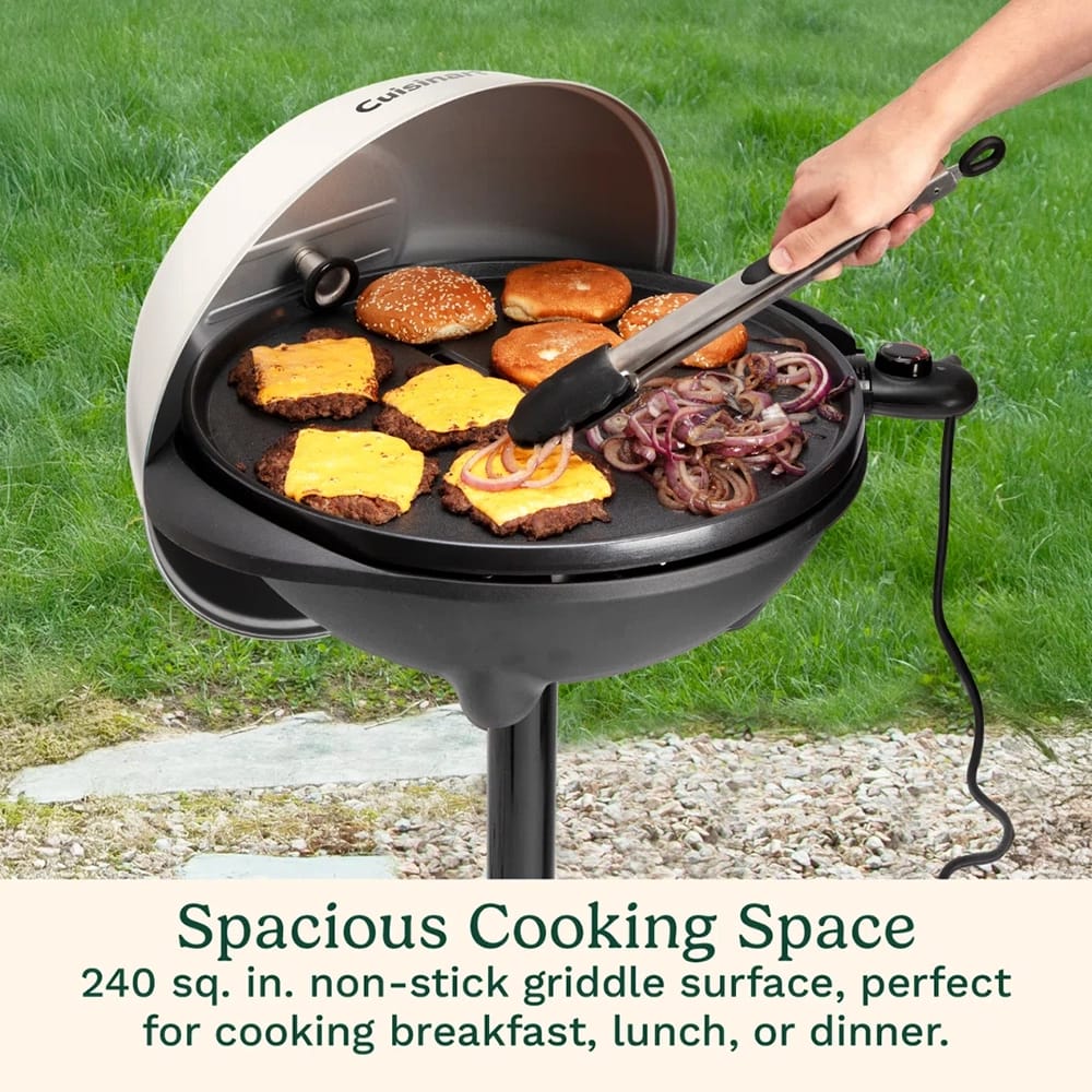 Cuisinart 2-in-1 Indoor/Outdoor Electric Griddle, Coconut Cream