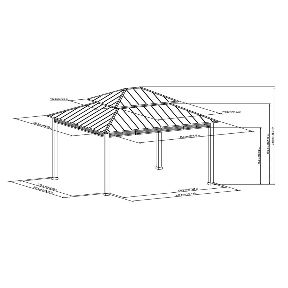 Roberta 13' x 15' 2-Tier Hardtop Gazebo