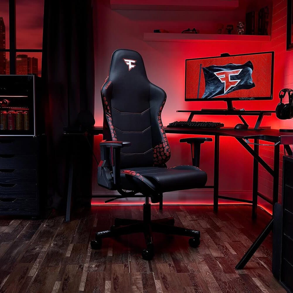 RESPAWN 110 Ergonomic Gaming Chair, FaZe Clan Edition, Black/Red