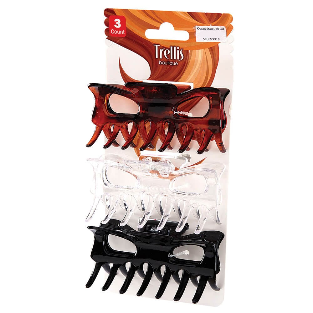 Trellis Boutique Large Hair Claws, 3 Count