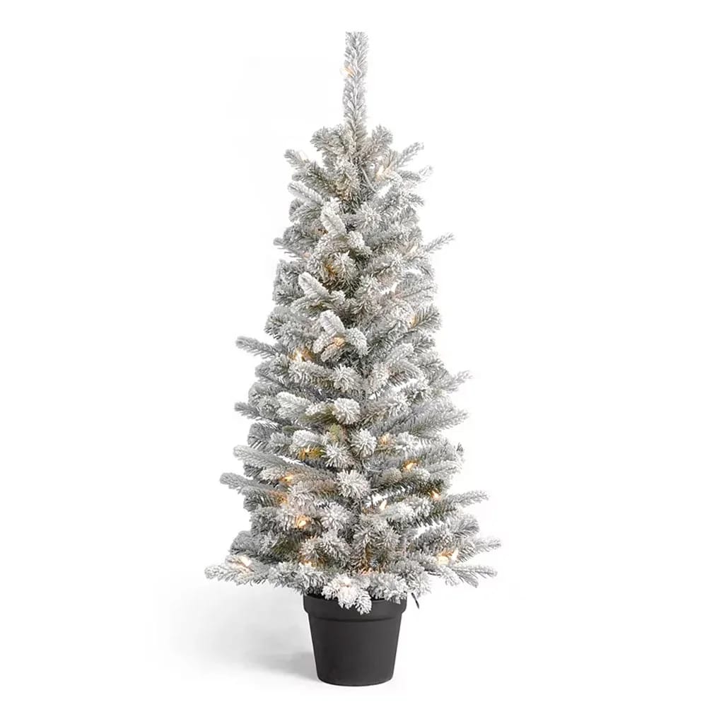 4' Estes Pine Pre-Lit Porch Tree in Urn, Set of 2