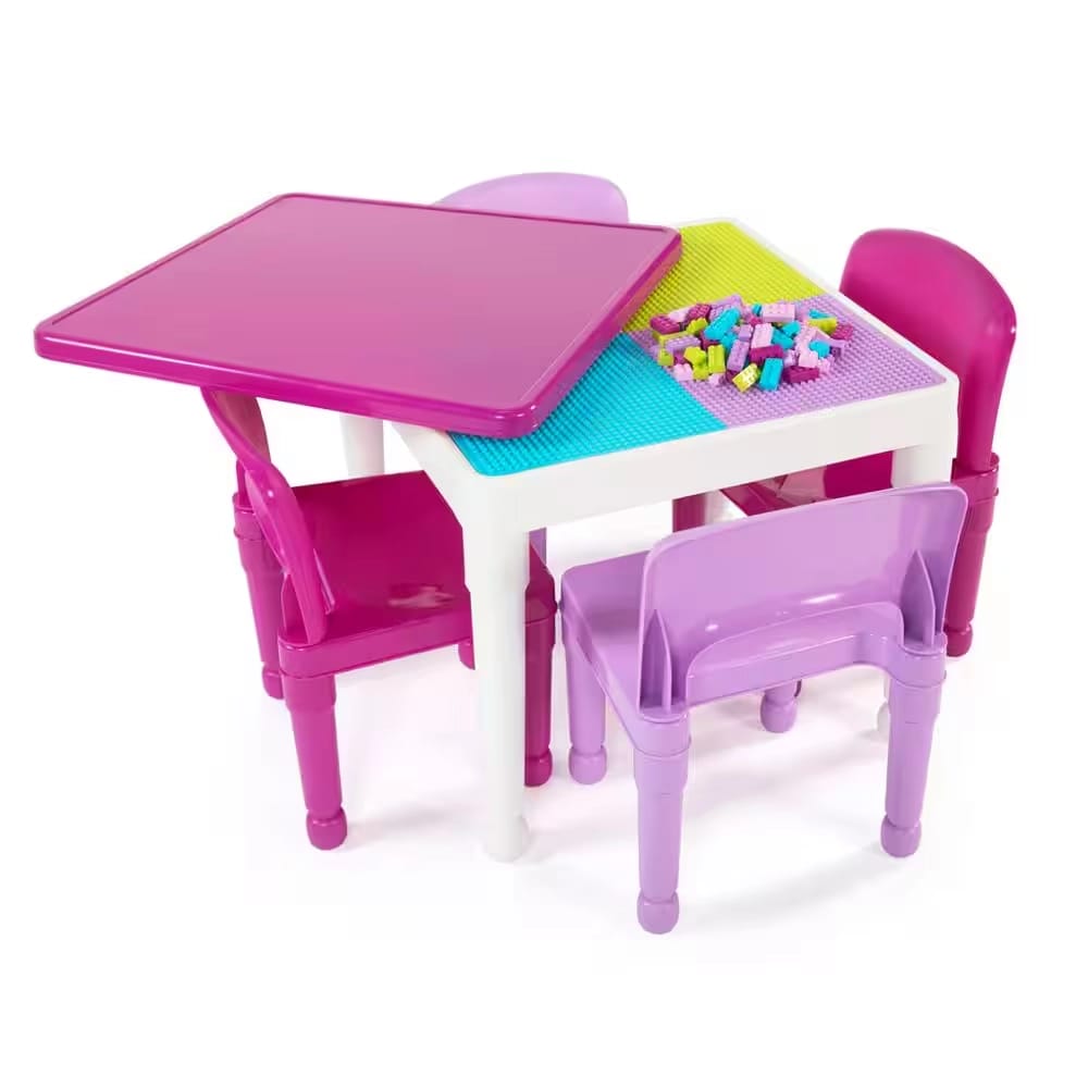 Humble Crew 2-in-1 Plastic Building Block-Compatible Kids Activity Table