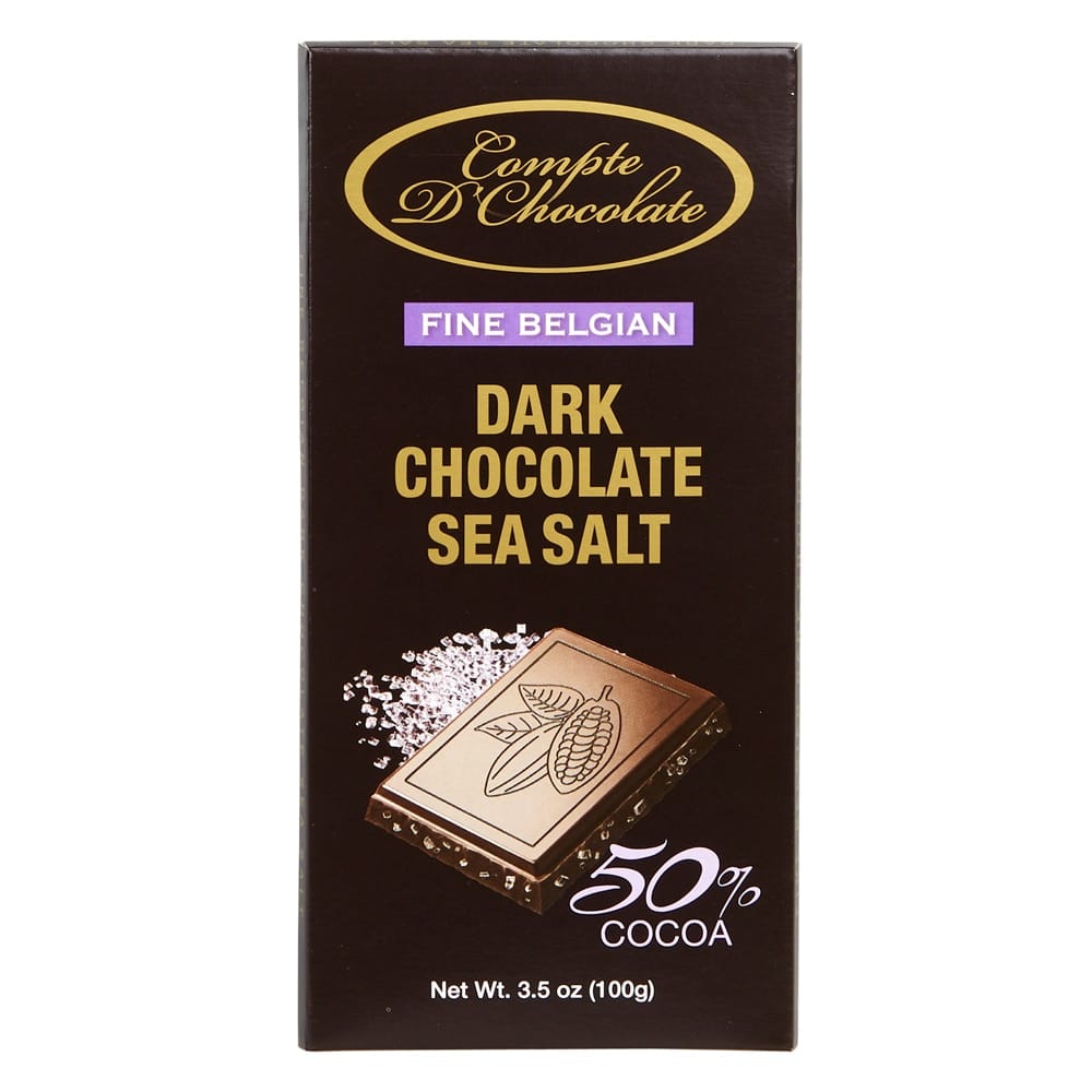 Fine Belgian Dark Chocolate Sea Salt, 3.5 oz