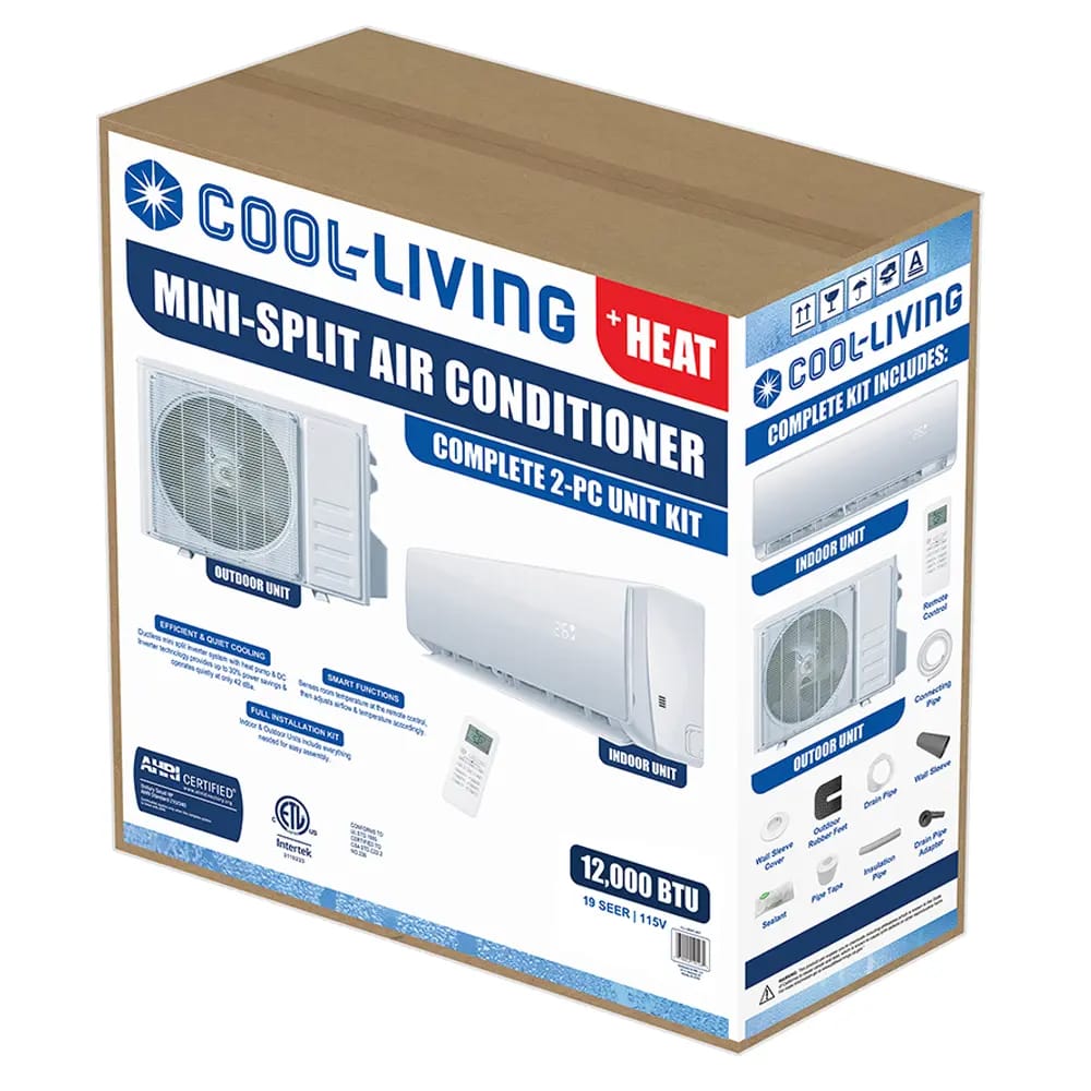 Cool Living 12,000 BTU Mini-Split Air Conditioner, 2-Piece Unit Kit