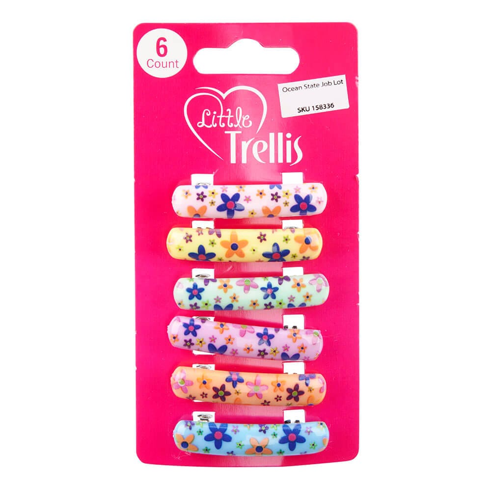 Little Trellis Assorted Decorative Hair Barrettes, 6 Count