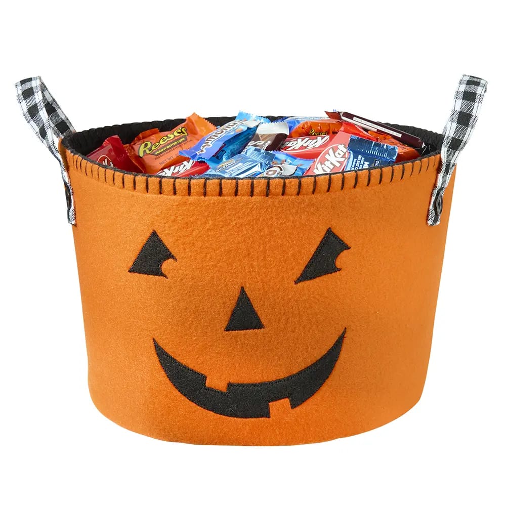 Jack-O-Lantern Fabric Halloween Basket