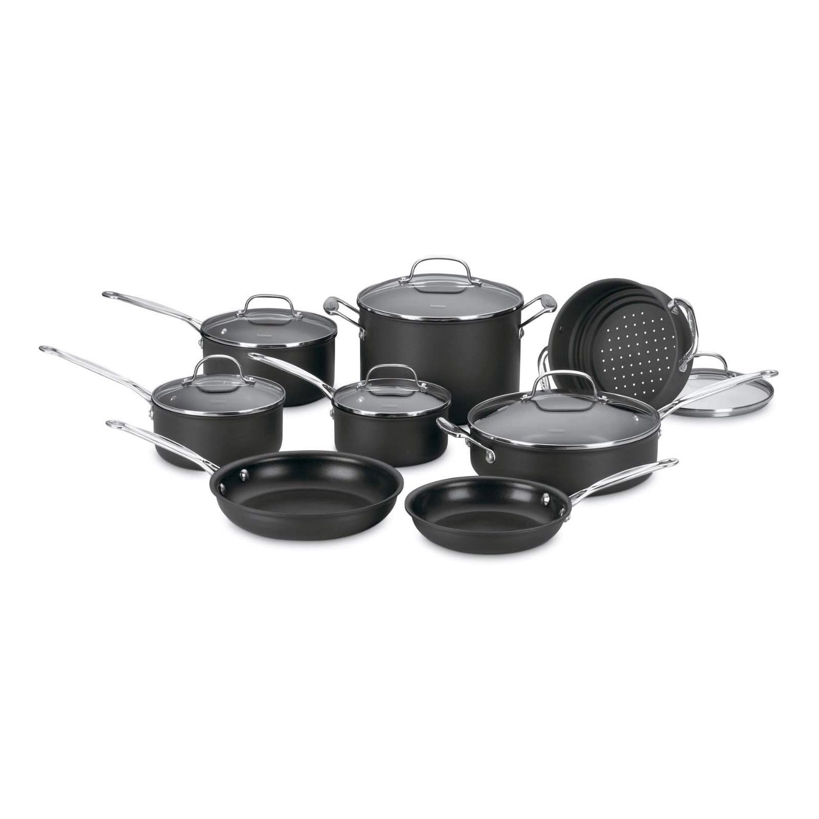 Cuisinart 14-Piece Chef's Classic Nonstick Hard Anodized Set, Black
